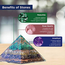 Load image into Gallery viewer, Orgonite Crystal Love Attraction Orgone Pyramid With Rose Quartz, Amethyst, Malachite – Crystals of Unconditional Love and Healing
