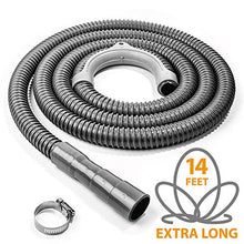 Load image into Gallery viewer, Universal Washing Machine Drain Hose - 14 Ft Drain Hose - Corrugated and Flexible Washer Drain Hose - Installation Washer Hose Drain Replacement - Reinforced Washer Hoses with Clamp (X-Long)
