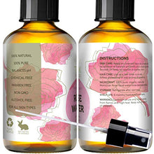 Load image into Gallery viewer, Rose Water Toner by Teak Naturals, 100% Organic Natural Moroccan Rosewater (Chemical Free) 4 oz
