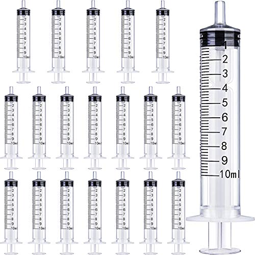 20 Packs Plastic Syringe with Measurement, Suitable for Measuring, Watering, Refilling (10 ml)