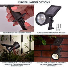 Load image into Gallery viewer, Sterno Home GL40460 Outdoor Solar LED Black Light Kit, Ground or Wall Mountable, Landscape Waterproof Security Lighting with Adjustable Spotlight for Patio, Porch, Deck, Garden, Pool - 2 Pack
