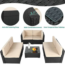 Load image into Gallery viewer, YITAHOME 7 Pieces Outdoor Conversation Set Patio Sectional Sofa PE Rattan Wicker Furniture Set Backyard Couch with Table &amp; Cushions for Porch Lawn Garden (Black)

