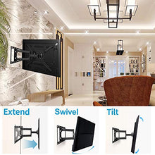 Load image into Gallery viewer, JUSTSTONE Full Motion TV Wall Mount Bracket for 28-70 Inch LED LCD Plasma Flat Screen &amp; Curved TVs 110 Lbs VESA 600x400mm with Articulating Arms, Extend, Swivel, Tilt and Level Adjust, Fit 16” Studs
