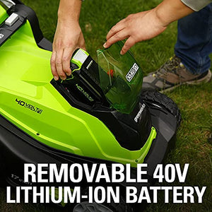 Greenworks 40V 17" (2-In-1) Push Lawn Mower, 4.0Ah Battery and Charger Included