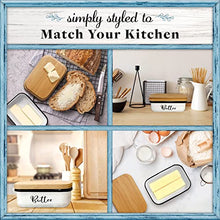 Load image into Gallery viewer, Home Acre Designs Butter Dish with Lid for Countertop - Unbreakable Metal Container &amp; Covered Mess-Free Butter Keeper - Large Vintage Farmhouse Style Dishes
