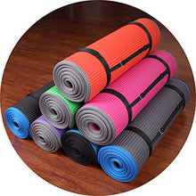 Load image into Gallery viewer, BalanceFrom GoFit All-Purpose 2/5-Inch (10mm) Extra Thick High Density Anti-Slip Exercise Pilates Yoga Mat with Carrying Strap, Blue &amp; Black
