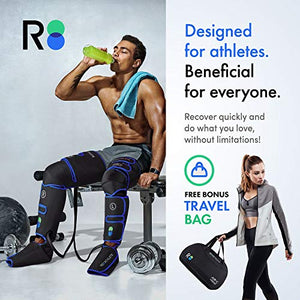 Reathlete Leg Massager, Air Compression for Circulation Calf Feet Thigh Massage, Muscle Pain Relief, Sequential Boots Device with Handheld Controller with Knee Heat Function