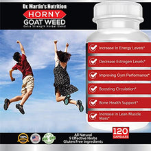 Load image into Gallery viewer, Super Strength 1590mg Horny Goat Weed 120 Capsules with Maca Arginine &amp; Ginseng - Naturally Boost Your Health, Workout Performance, Endurance &amp; Energy, Joint Health for Men &amp; Women (120C)
