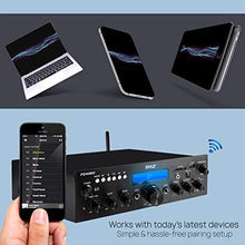 Load image into Gallery viewer, Wireless Bluetooth Power Amplifier System - 200W Dual Channel Sound Audio Stereo Receiver w/ USB, SD, AUX, MIC IN w/ Echo, Radio, LCD - For Home Theater Entertainment via RCA, Studio Use - Pyle PDA6BU
