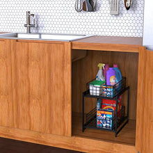 Load image into Gallery viewer, LYFINEINE Under Sink Organizer Pull Out Oraganizer for Kitchen Cabinet, Bathroom, Black
