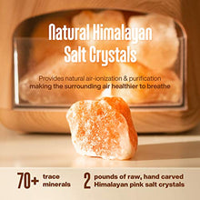 Load image into Gallery viewer, Himalayan Pink Salt Diffuser &amp; 10 Essential Oils – 2-in-1 Therapeutic Device - Aromatherapy &amp; Ionic Himalayan Salt Therapy – 400ml Ultrasonic Vaporizer and Ionizer with Ambient Glow
