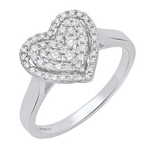 Load image into Gallery viewer, Dazzlingrock Collection 0.35 Carat (ctw) 14K Round Diamond Ladies Heart Shaped Engagement Ring 1/3 CT, White Gold, Size 7
