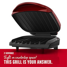 Load image into Gallery viewer, George Foreman 2-Serving Classic Plate Electric Indoor Grill and Panini Press, Red, GR10RM,5.6 x 10 x 9.2"
