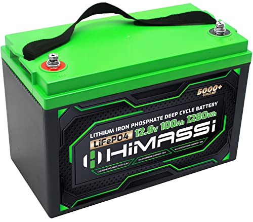 12V 100Ah LiFePO4 Battery Built-in BMS Lithium Iron Phosphate Deep Cycle Battery Pack for Trolling Motor, Solar Energy Storage, RV, Camper, Marine, Home Backup, Off-Grid System, Lead Acid Replacement