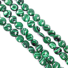 Load image into Gallery viewer, Natural Stones Beads, Round Coin Malachite Gemstone Loose Beads for Jewelry Making 15 inches
