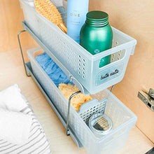 Load image into Gallery viewer, madesmart 2-Tier Organizer Bath Collection Slide-out Baskets with Handles, Space Saving, Multi-purpose Storage &amp; BPA-Free, Mini, Frost-With Dividers

