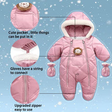 Load image into Gallery viewer, XIFAMNIY Baby Girls and Boys Lion Snowsuit Winter Outfit Outwear Hooded Footie Jumpsuit
