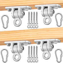 Load image into Gallery viewer, Jungle Gym Kingdom Swing Set Hangers - 4 Heavy Duty Brackets with Locking Snap Hooks for Porch, Patio, Playground - Indoor/Outdoor Hardware &amp; Accessories
