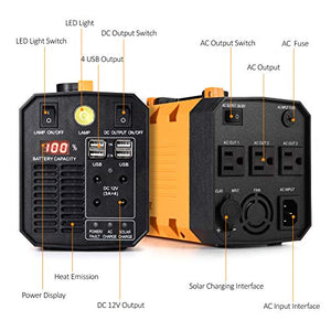 Aeiusny Portable Solar Generator 500W 288WH UPS Power Station Emergency Battery Backup Power Supply Charged by Solar/AC Outlet/Car for CPAP Laptop Home Camping