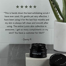Load image into Gallery viewer, Lumin Exfoliating Rub for Men (1 oz) - Activated Charcoal Face Exfoliator Rub for Reducing Dullness, Dryness, Dark Spots, Blackheads, and Shaving Irritation - Achieve Your Best Look
