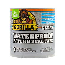 Load image into Gallery viewer, Gorilla Waterproof Patch &amp; Seal Tape, 4&quot; x 8&#39;, Clear, (Pack of 1)
