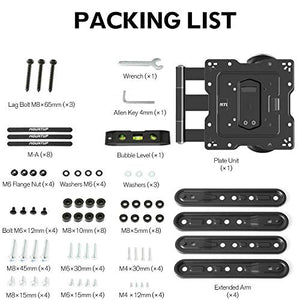 MOUNTUP TV Wall Mounts TV Bracket for Most 26-55 Inches TVs, Full Motion TV Wall Mount with Swivel and Extend 17.7 Inch, TV Mount with Swivel Articulating Arm, Max VESA 400x400mm, MU0009