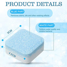 Load image into Gallery viewer, CAMTOA Solid Washing Machine Cleaner Effervescent Tablet Washer Cleaner Eco-Friendly Deep Cleaning Detergent with Triple Decontamination for Front Load and Top Load Washers （12 PCS）
