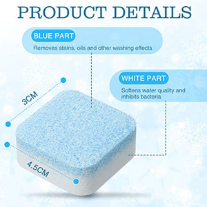 CAMTOA Solid Washing Machine Cleaner Effervescent Tablet Washer Cleaner Eco-Friendly Deep Cleaning Detergent with Triple Decontamination for Front Load and Top Load Washers （12 PCS）