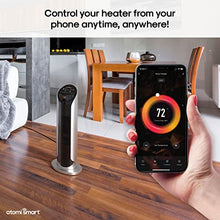 Load image into Gallery viewer, Atomi Smart WiFi 25" Ceramic Tower Space Heater – 3rd Gen.,1500W, Wide-Angle Oscillation, 750 Square-Foot Coverage, Tip-Over Safety Switch, Smartphone Control, Compatible with Alexa and Google Assistant

