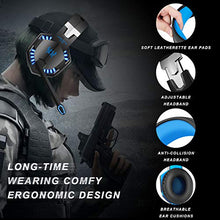 Load image into Gallery viewer, Gaming Headset with Mic for PC,PS4,Xbox One,Over-Ear Headphones with Volume Control LED Light Cool Style Stereo,Noise Reduction for Laptops,Smartphone,Computer (Black &amp; Blue)
