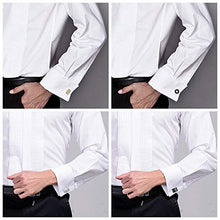 Load image into Gallery viewer, YADOCA Tie Clip Cufflinks Set for Men Necktie Tie Bar Clips Business Shirts Tuxedo Wedding Gift with Box Silver-Tone Gold-Tone Black
