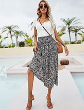 Load image into Gallery viewer, Naggoo High Waist Skirts for Women Women's Floral Print Midi Skirt with Pockets(Black Floral,S)
