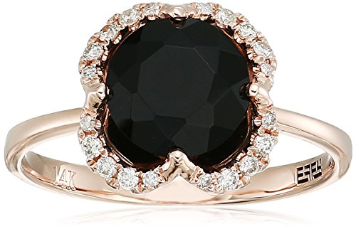 Effy Womens 14K Rose Gold Black Agate Ring, 7