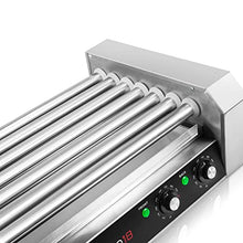 Load image into Gallery viewer, Olde Midway Electric 18 Hot Dog 7 Roller Grill Cooker Machine 900-Watt - Commercial Grade

