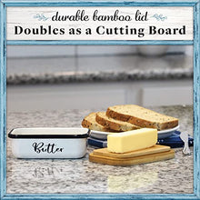 Load image into Gallery viewer, Home Acre Designs Butter Dish with Lid for Countertop - Unbreakable Metal Container &amp; Covered Mess-Free Butter Keeper - Large Vintage Farmhouse Style Dishes
