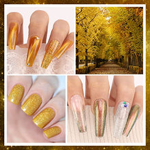 Load image into Gallery viewer, Morovan Cat-Eye Gel Nail Polish Kit - 6 Colors Gold Shade Gel Nail Polish with Magnetic Stick Soak-Off UV LED Chameleon Glitter Gel Polish Kit Professional Starter Kit Salon DIY Home Gift Box
