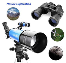 Load image into Gallery viewer, MaxUSee Travel Scope with Backpack - 70mm Refractor Telescope &amp; 10X50 HD Binoculars Bak4 Prism FMC Lens for Moon Viewing Bird Watching Sightseeing
