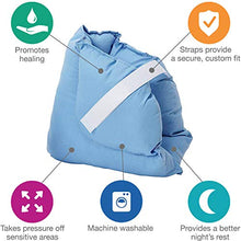 Load image into Gallery viewer, DMI Heel Cushion Protector Pillow to Relieve Pressure from Sores and Ulcers, Adjustable in Size, Blue

