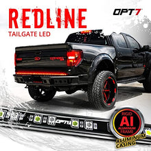 Load image into Gallery viewer, OPT7 60&quot; Redline LED Tailgate Light Bar - TriCore LED - Weatherproof Rigid Aluminum No-Drill Install - Full Featured Reverse Running Brake Turn Signal
