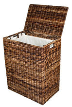 Load image into Gallery viewer, BirdRock Home Abaca Laundry Hamper - Hand Woven - Removable Canvas Laundry Bag
