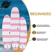 Load image into Gallery viewer, South Bay Board Co. - 5' / 6' / 8' Beginner Surfboards - Safe Soft-Top Surfboards - Beginner Surfboards for Kids &amp; Adults – Strong Triple Stringer Durability - Leash &amp; Safe-Edge Fins Included
