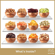 Load image into Gallery viewer, Christmas Gift Basket Holiday Dried Fruit &amp; Nuts Black Tower + Ribbon (12 Assortments) Gourmet Food Bouquet Xmas Arrangement Platter, Birthday Care Package, Healthy Kosher Snack Box - Adults Men Women
