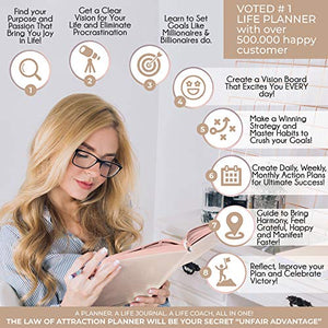 Deluxe Law of Attraction Academic Planner Sep 2020 - Dec 2021 - Weekly & Monthly planner to Increase Productivity & Happiness. Weekly Goal Planner, Organizer & Gratitude Journal + Planner Stickers