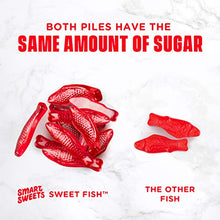 Load image into Gallery viewer, SmartSweets Sweet Fish, Candy with Low Sugar (3g), Low Calorie (100), No Artificial Sweeteners, Vegan, Plant-Based, Gluten-Free, Non-GMO, Healthy Snack for Kids &amp; Adults, 1.8oz (Pack of 12)
