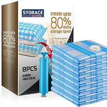 Load image into Gallery viewer, Storage Master Space Saver Bags, Vacuum Storage Bags for Travel &amp; Home (8 Jumbo)
