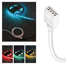 Load image into Gallery viewer, Nelyeqwo 2 Pack 5M 16.4ft RGB Extension Cable LED Strip Connector 4 Pin Solderless Strip Jumper Cables Kit with 4 Pack 4 Male Pin Connector for 5050 3528 RGB LED Strip Light

