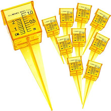 Load image into Gallery viewer, ROUSHUN Ten Pack 1.5" Rain Gauge/Sprinkler Gauge, Wide Mouth, Bright Yellow Outdoor Water Measuring Tool 10 Piece
