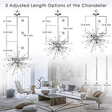Load image into Gallery viewer, Modern Firework Chandeliers 6-Light Bulbs Sputnik Ceiling Light Fixture,Lucalda Adjustable Rods Globe Fireworks Pendant Lighting Fixture for Living Room, Bedroom,Kitchen,Hallway,Dining Room,Porch
