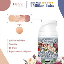Load image into Gallery viewer, Face Cream Moisturizer for Women - Anti-Aging Wrinkle Cream for Face, Face Moisturizer For Dry Skin, Dark Spot Brightening, Rose and Pomegranate Extracts - 1.7oz
