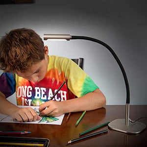 acegoo Bedside Reading Light Dimmable LED Desk Lamp with Bendable Neck Rotatable Light Source, Portable Minimalist Task Table Light for Kids/Bedrooms/Office/Dorm/Computers, Lamp Head Touch Control